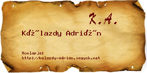 Kálazdy Adrián névjegykártya