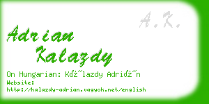 adrian kalazdy business card